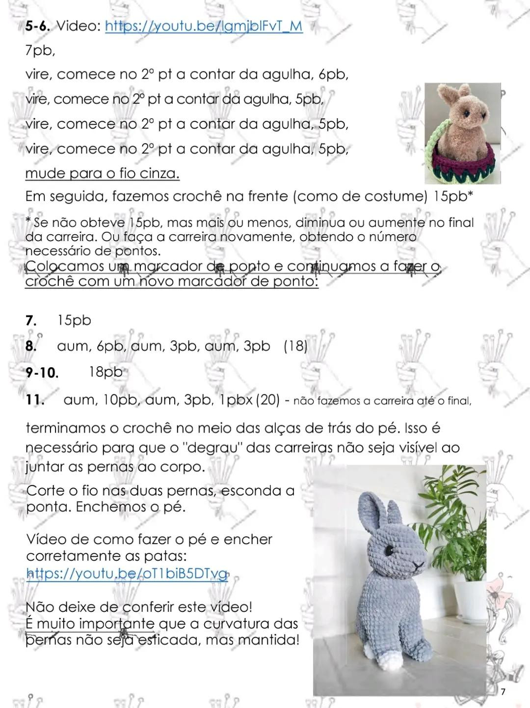 Patrón Amigurumi Conejito Tejido a Crochet con Fio Plush