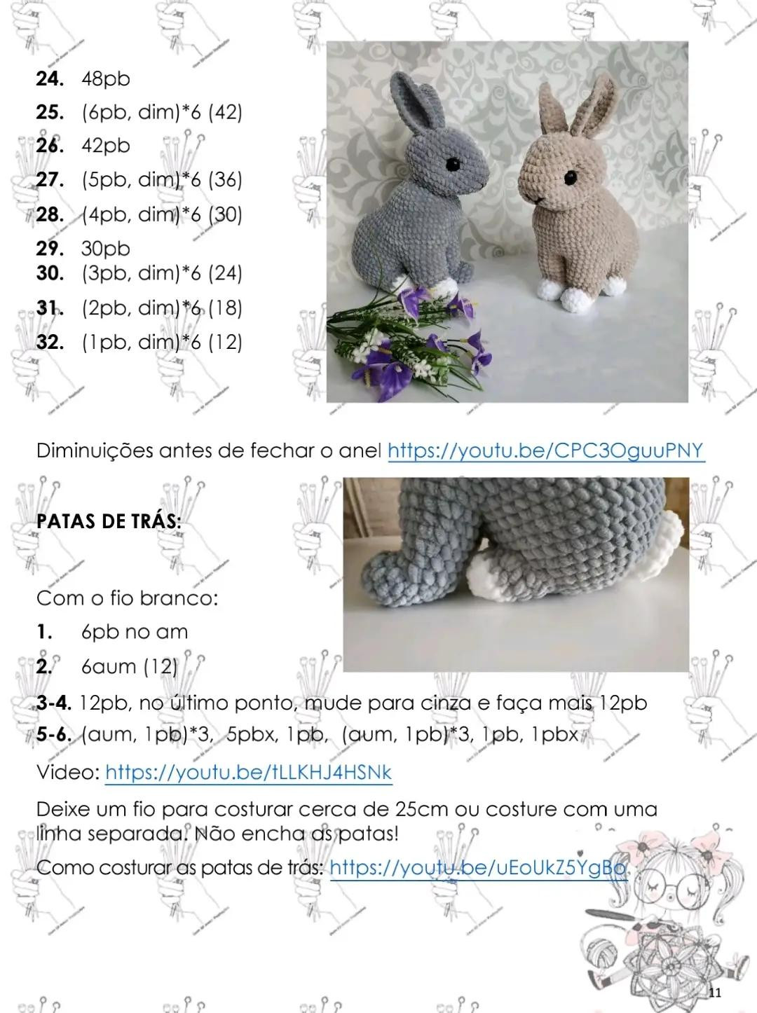 Patrón Amigurumi Conejito Tejido a Crochet con Fio Plush