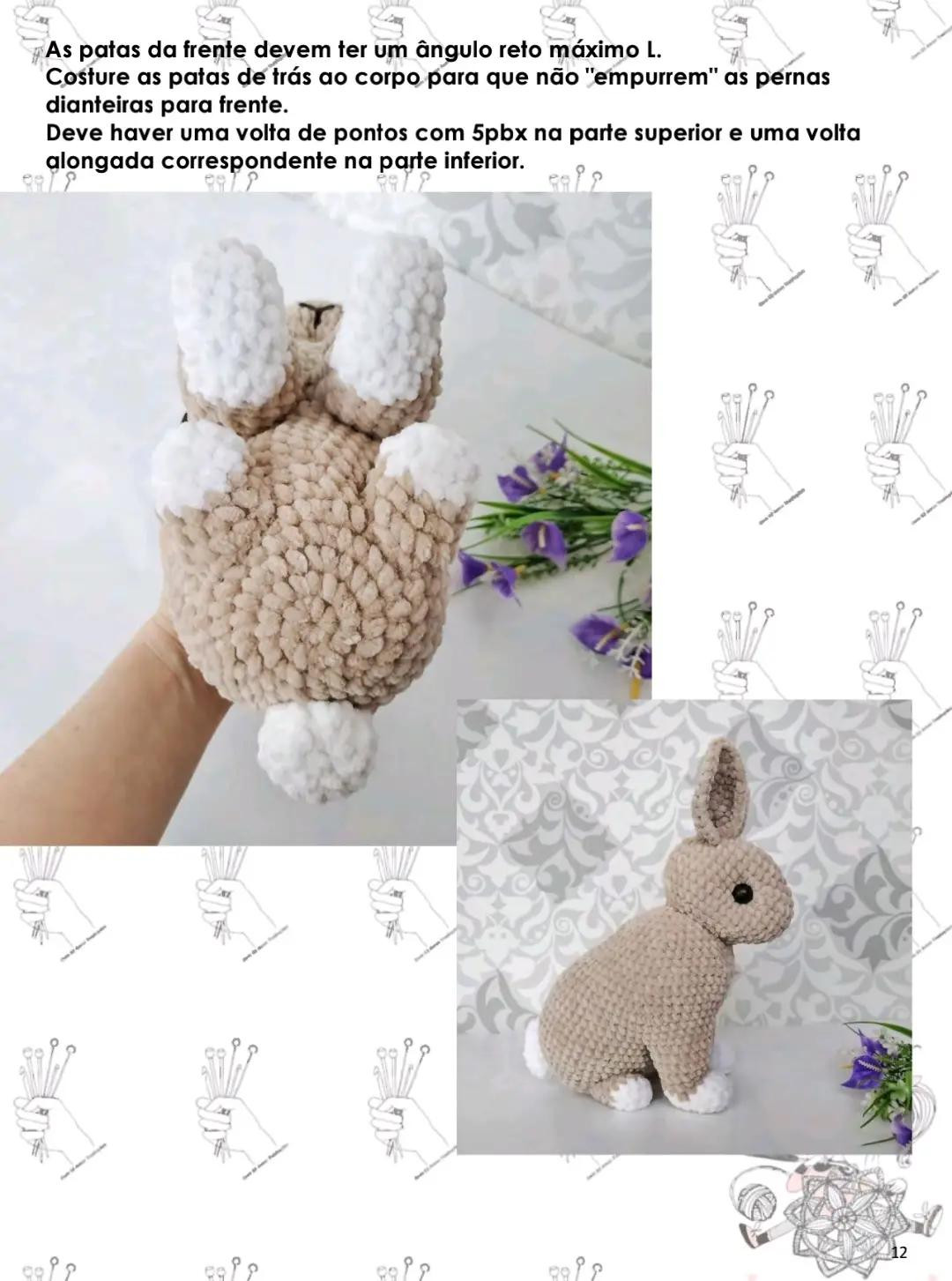 Patrón Amigurumi Conejito Tejido a Crochet con Fio Plush