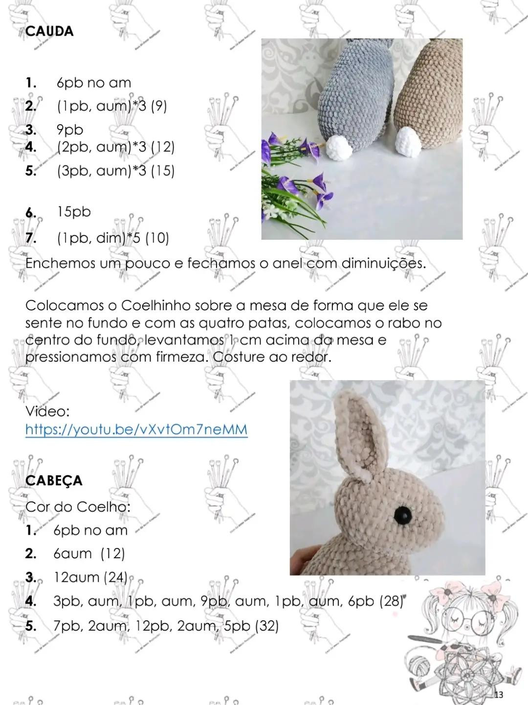 Patrón Amigurumi Conejito Tejido a Crochet con Fio Plush