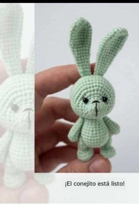 Patrón Amigurumi Conejito Verde: Cabeza y Orejas