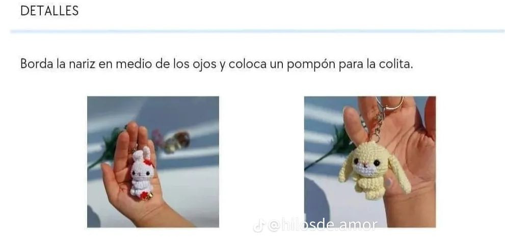 Patrón Amigurumi Conejo Llavero Tejido a Crochet