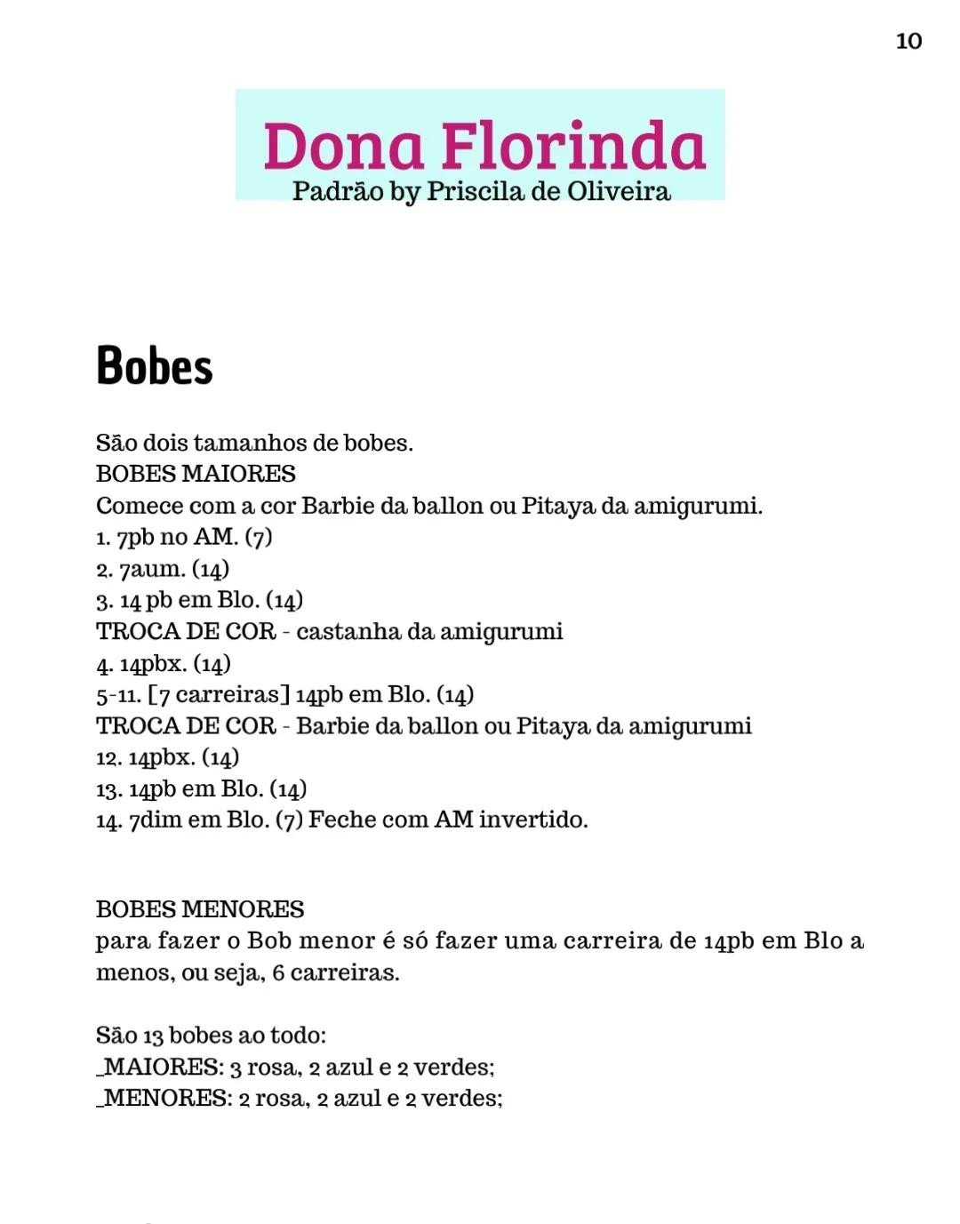 Patrón Amigurumi Dona Florinda: Búp bê tóc quăn với váy màu xanh và hồng