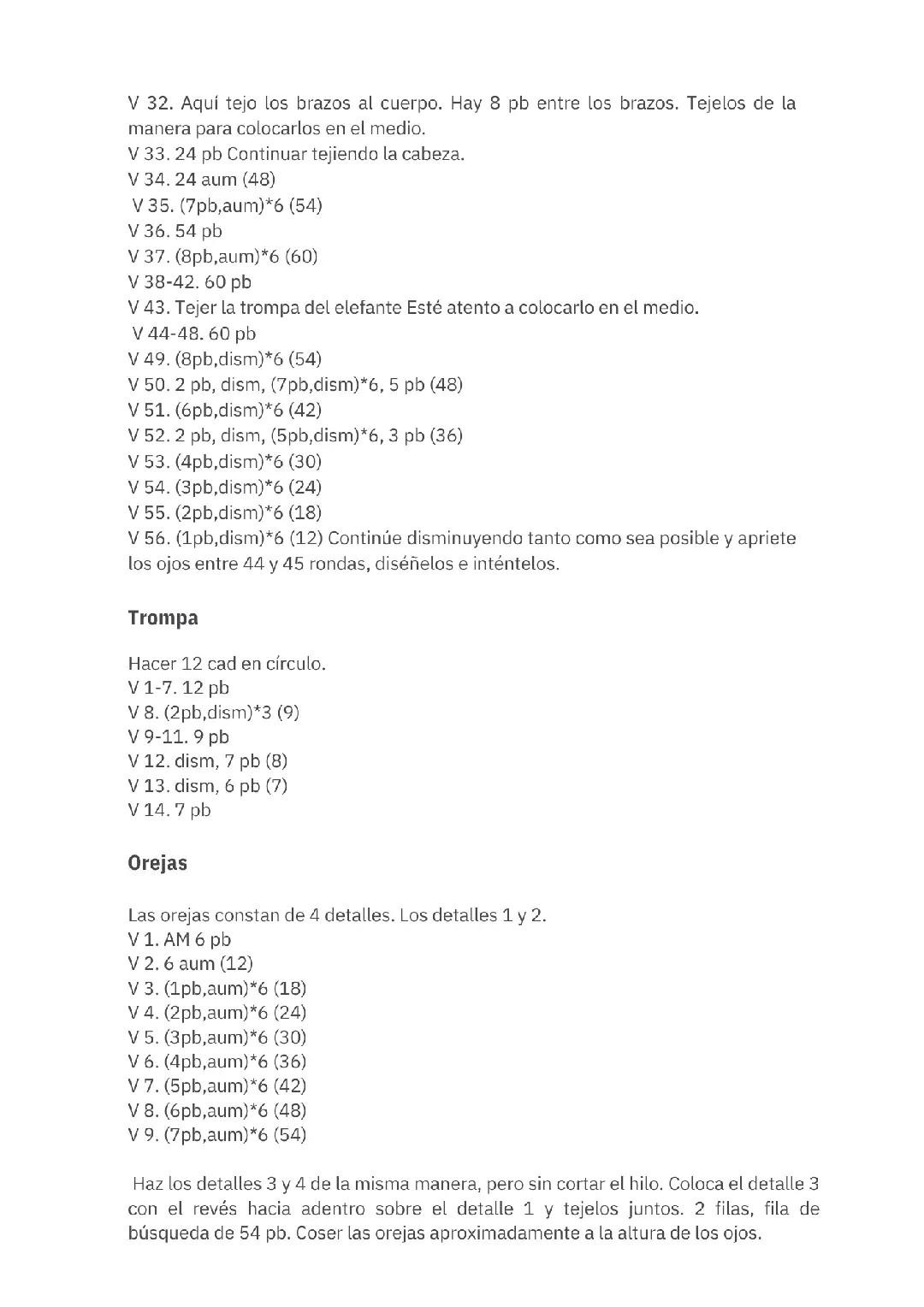 Patrón Amigurumi Elefante con Overol Rosa y Banda Tejida