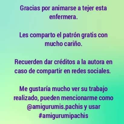 Patrón Amigurumi Enfermera Luz