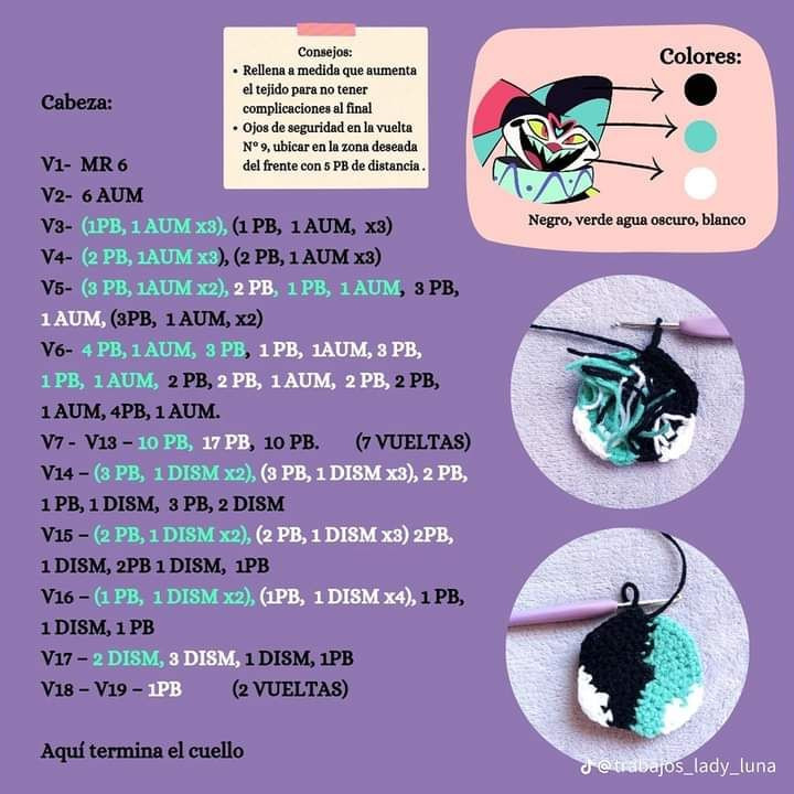 Patrón Amigurumi Fizzarolli Helluva Boss - Tutorial Paso a Paso