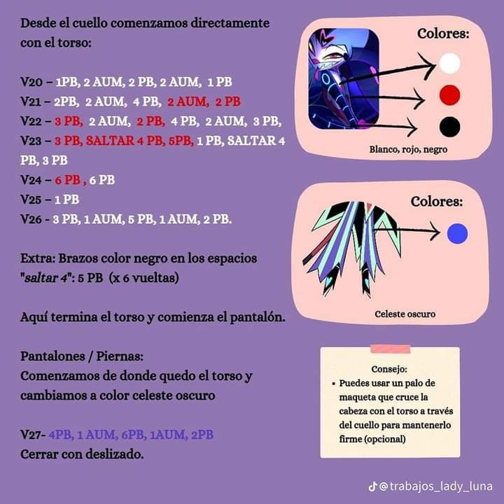 Patrón Amigurumi Fizzarolli Helluva Boss - Tutorial Paso a Paso