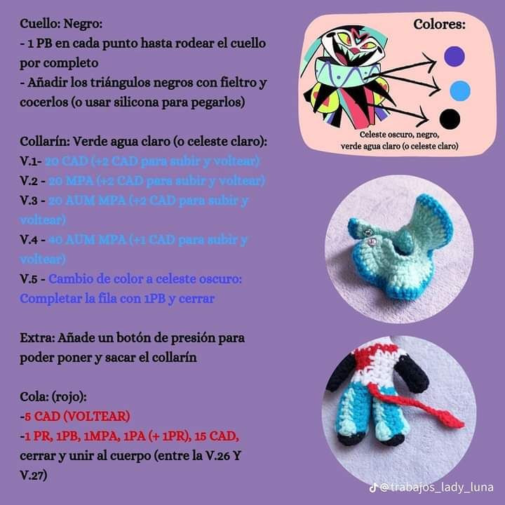 Patrón Amigurumi Fizzarolli Helluva Boss - Tutorial Paso a Paso