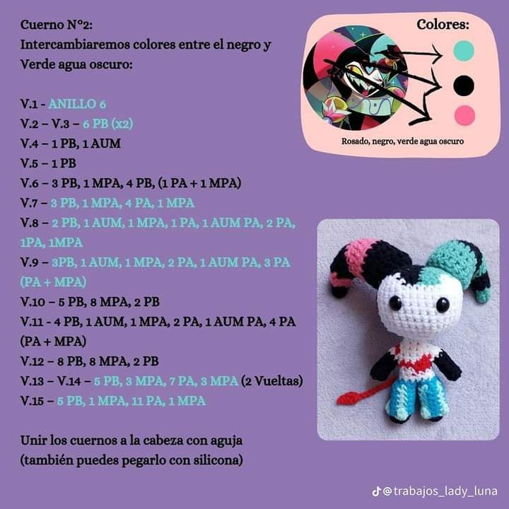 Patrón Amigurumi Fizzarolli Helluva Boss - Tutorial Paso a Paso