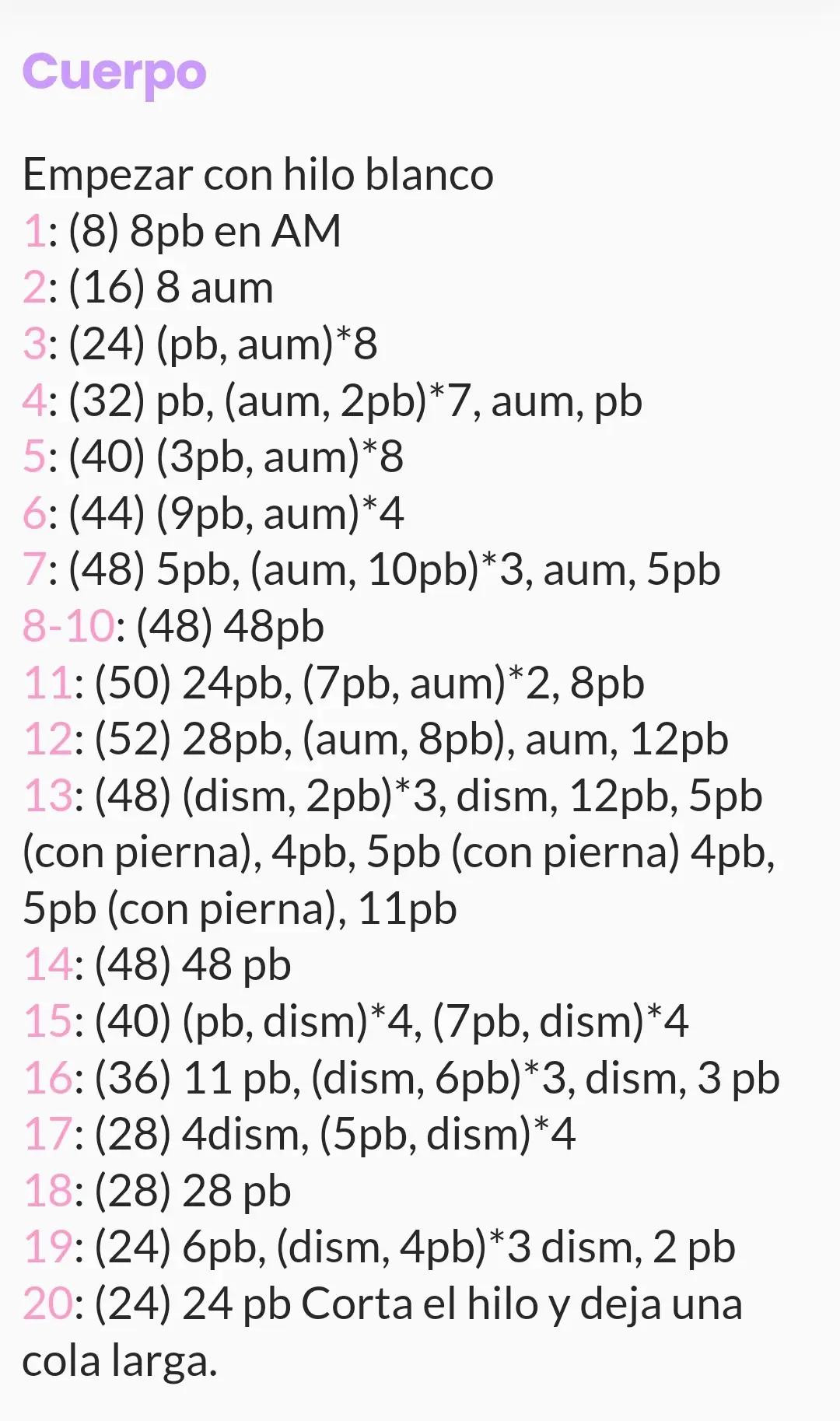 Patrón Amigurumi Gato Blanco Paso a Paso PDF Gratis