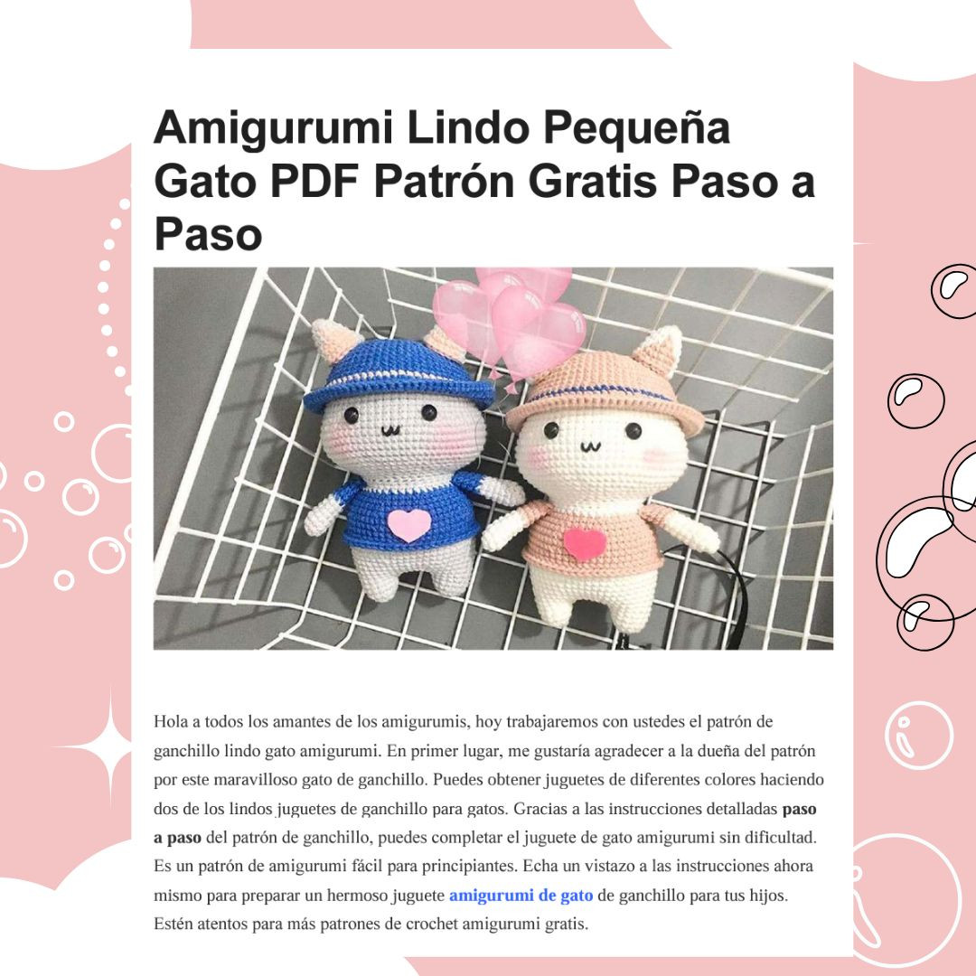 Patrón Amigurumi Gato Lindo Paso a Paso