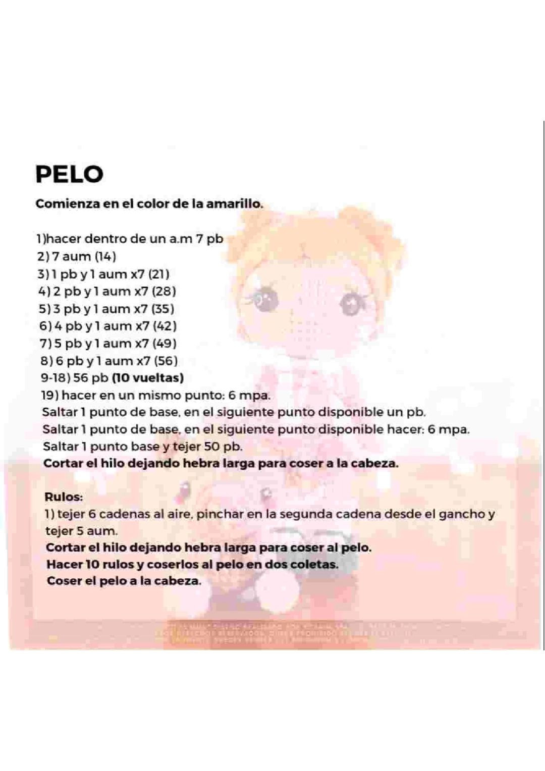 Patrón Amigurumi Gratis: Muñeca Ricitos y Oso