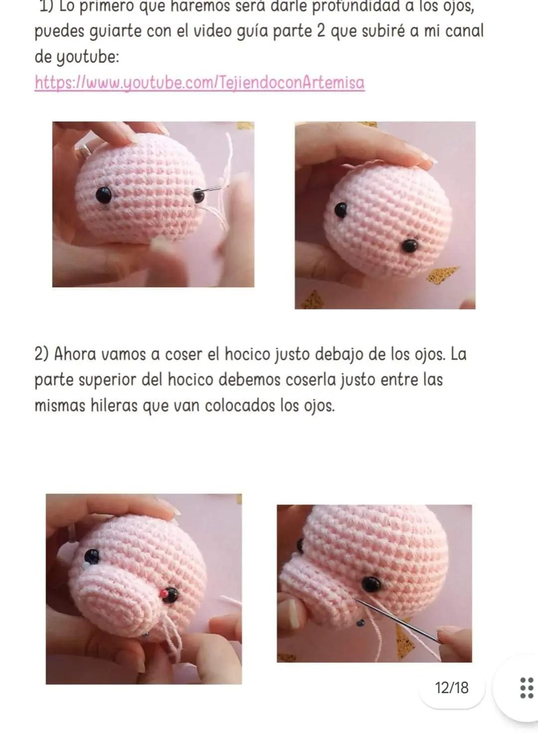 Patrón amigurumi gratuito Baby Baphomet: búp bê quỷ dễ thương với sừng và ngôi sao, hướng dẫn chi tiết bằng tiếng Tây Ban Nha