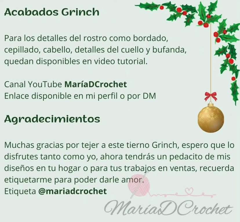 Patrón Amigurumi Grinch Navideño Paso a Paso