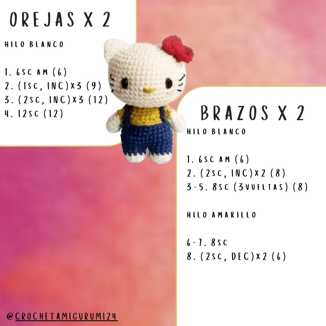 Patrón Amigurumi Hello Kitty: Tutorial Paso a Paso con Materiales y Abreviaturas