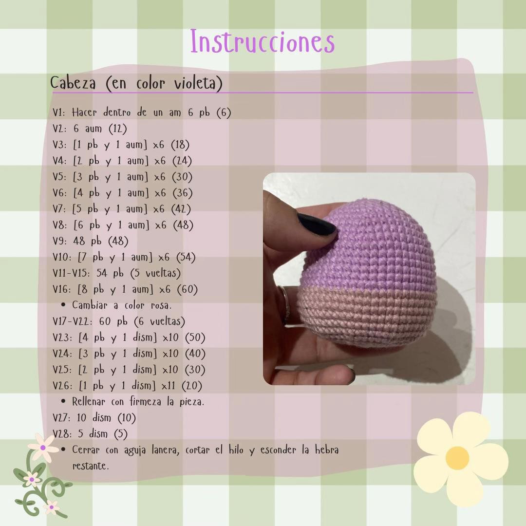 Patrón Amigurumi Igor: Conejo Violeta y Rosa