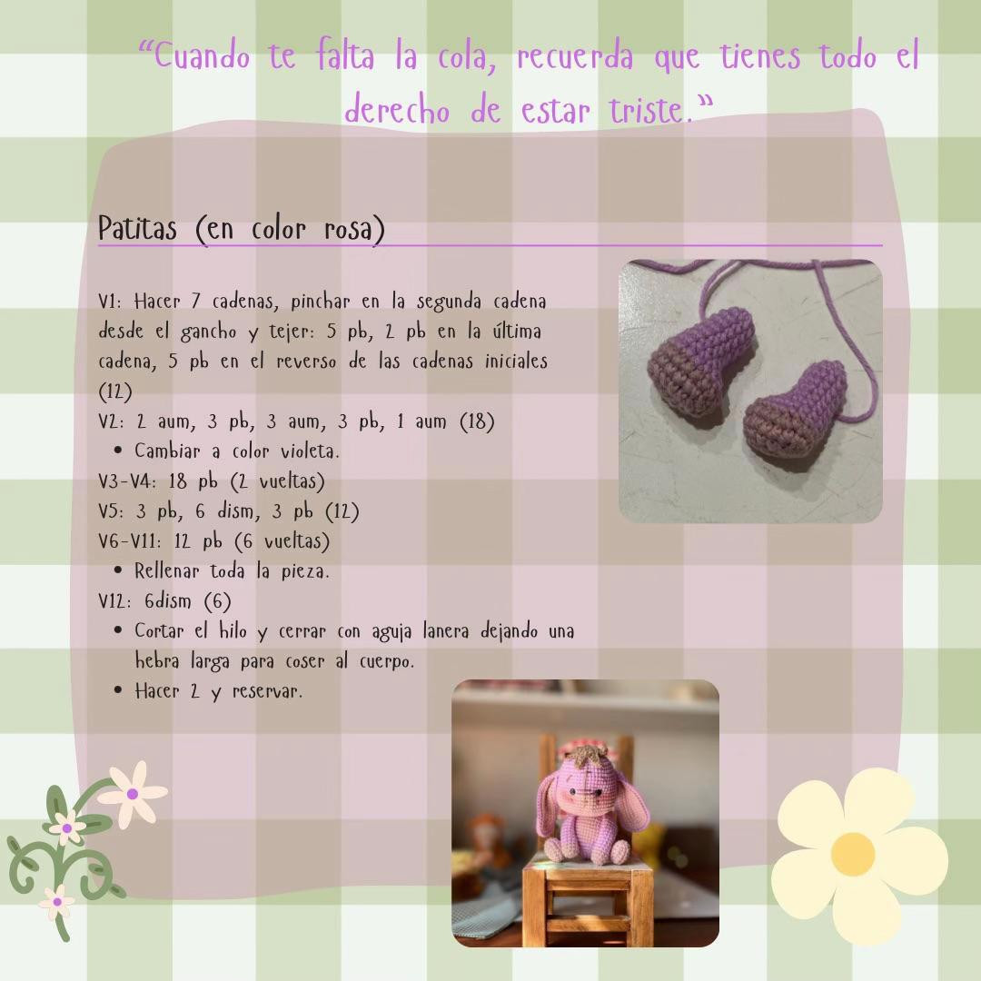 Patrón Amigurumi Igor: Conejo Violeta y Rosa