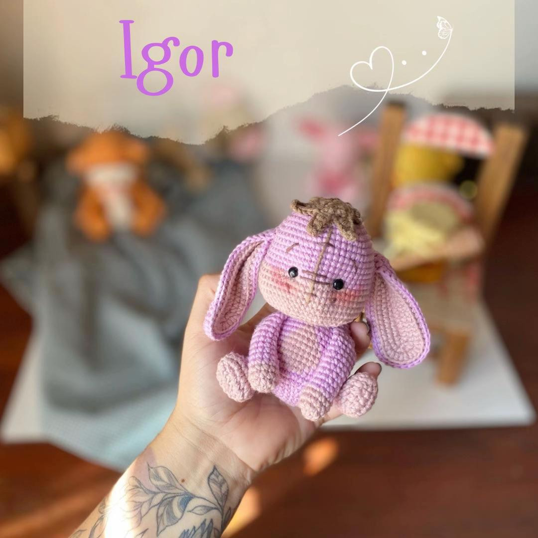 Patrón Amigurumi Igor: Conejo Violeta y Rosa