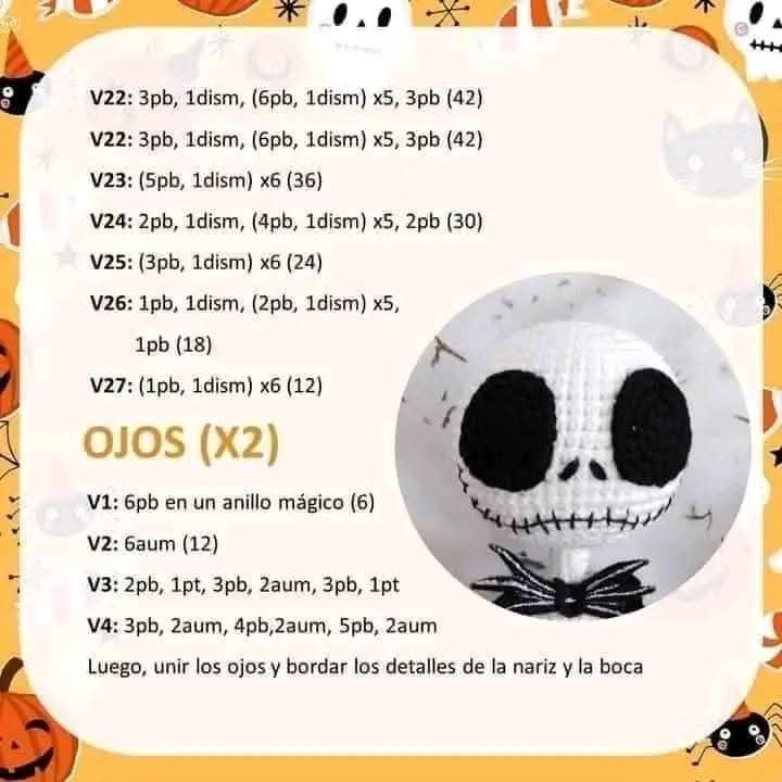 Patrón Amigurumi Jack Skellington Halloween