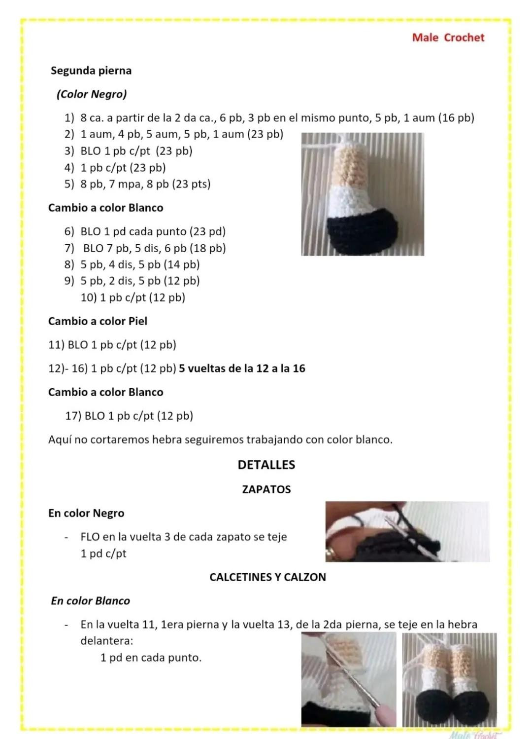 Patrón Amigurumi La Chilindrina con gafas y paleta de colores verde rojo