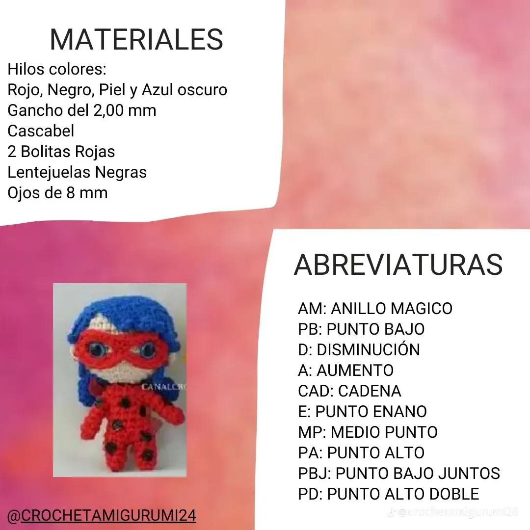 Patrón Amigurumi Ladybug Miraculous Paso a Paso