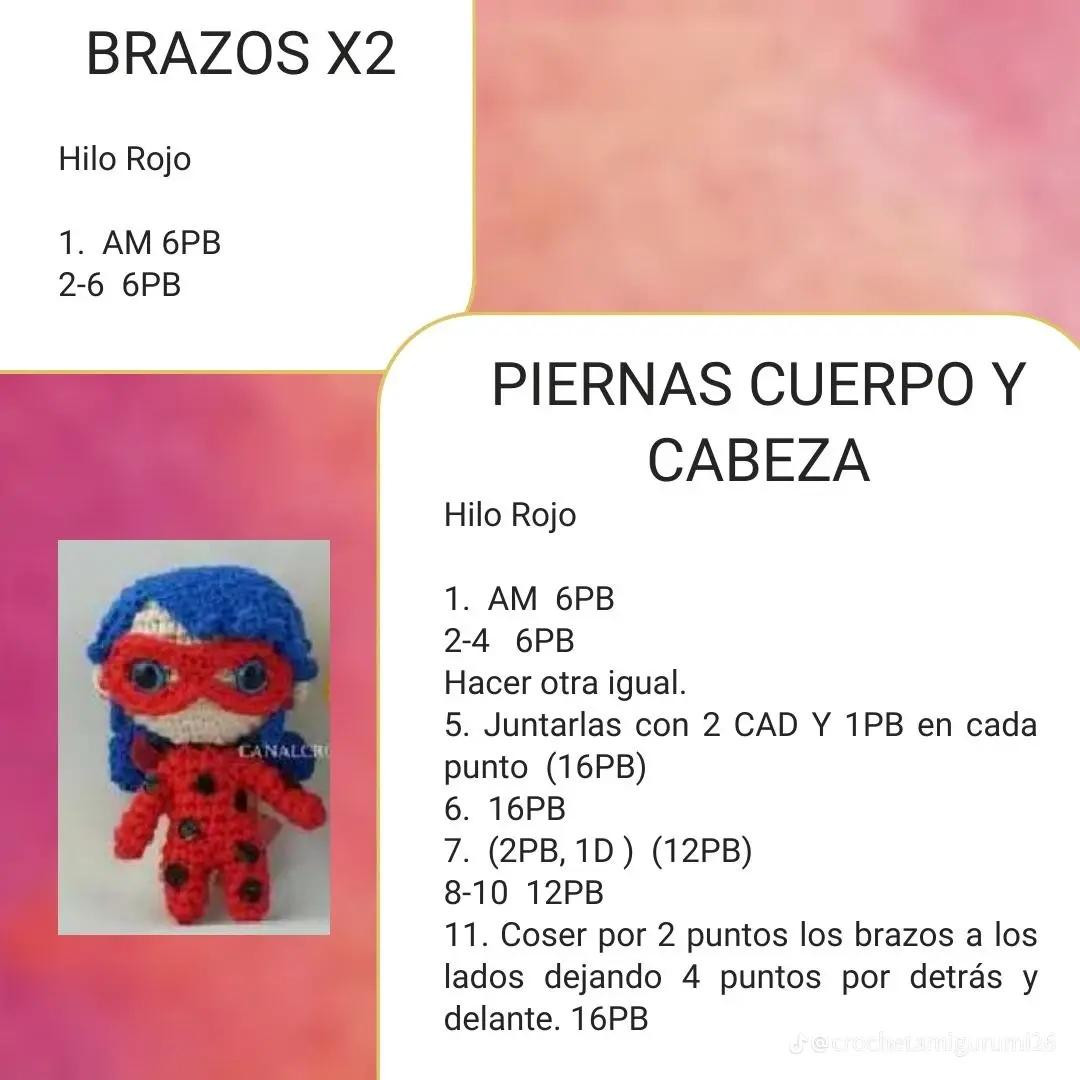 Patrón Amigurumi Ladybug Miraculous Paso a Paso