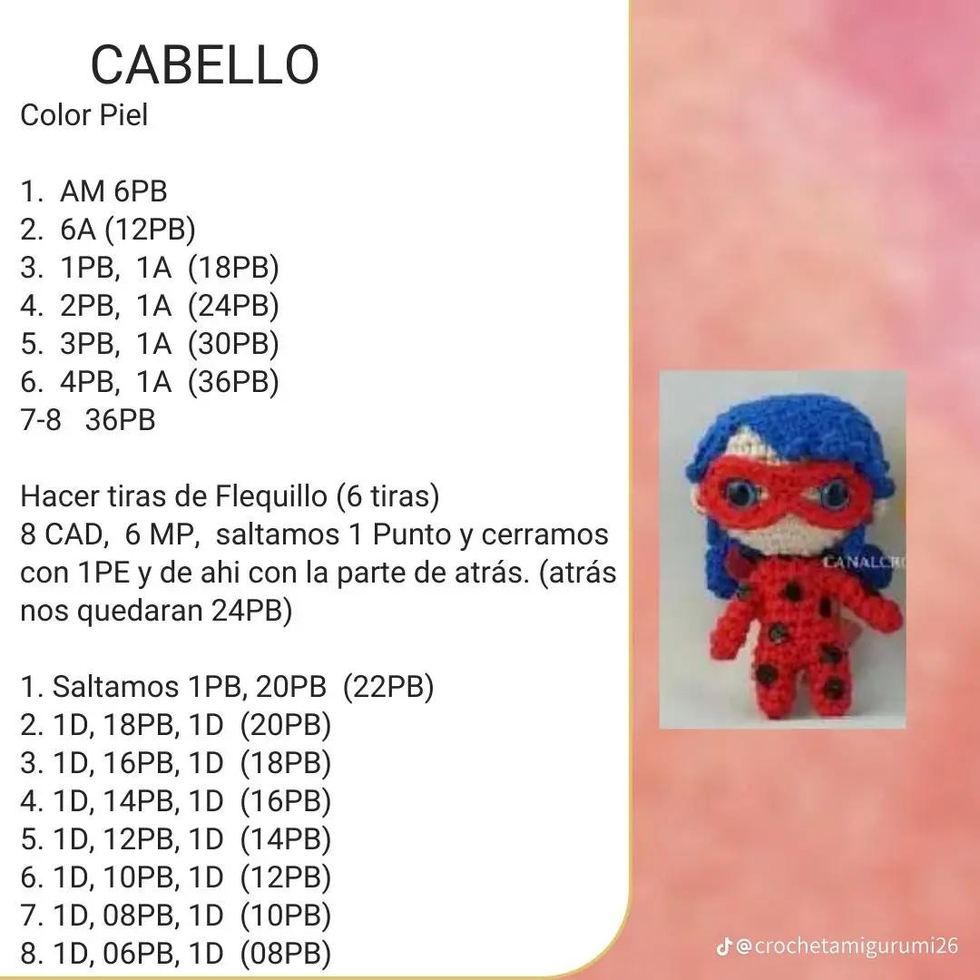 Patrón Amigurumi Ladybug Miraculous Paso a Paso