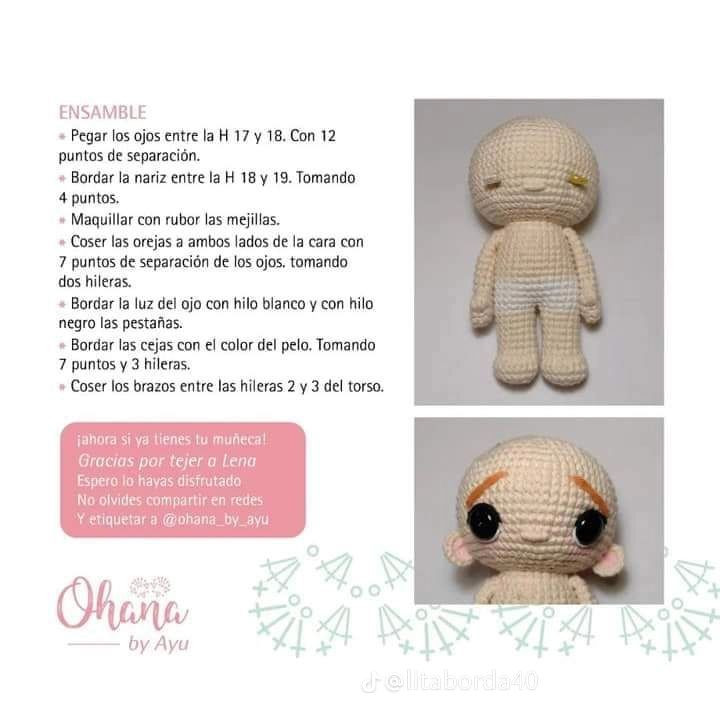 Patrón Amigurumi Lena: Búp bê hươu cao cổ