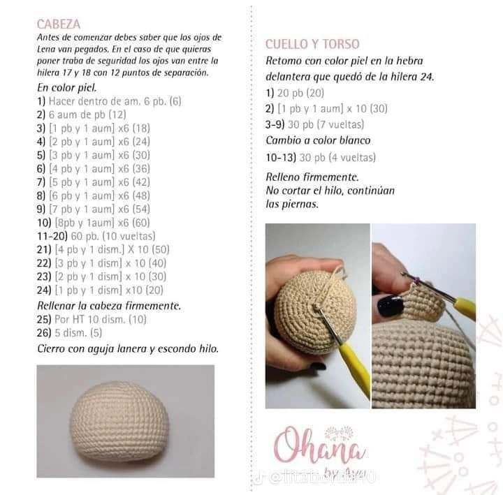 Patrón Amigurumi Lena: Búp bê hươu cao cổ