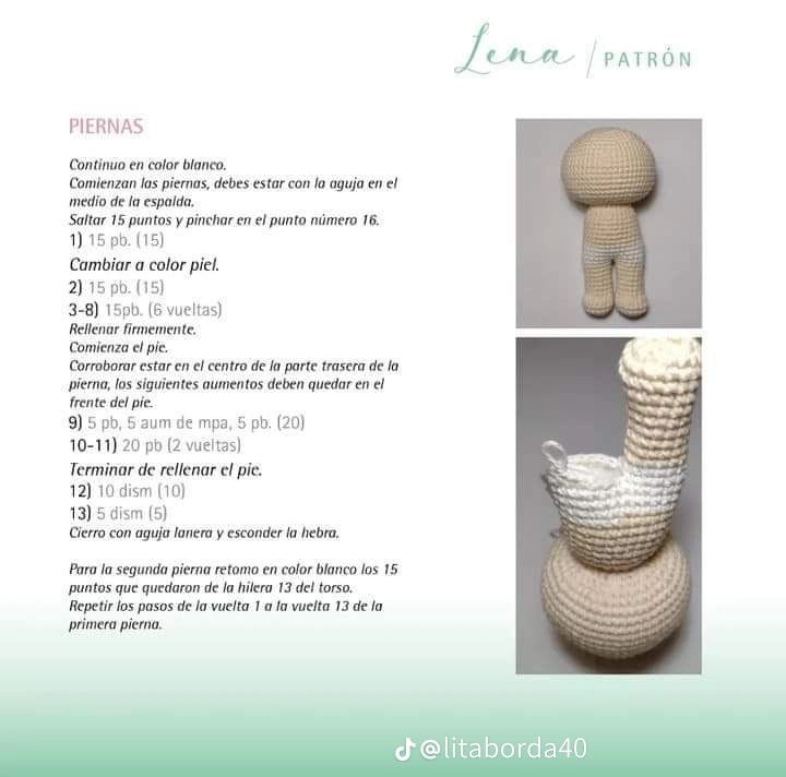 Patrón Amigurumi Lena: Búp bê hươu cao cổ