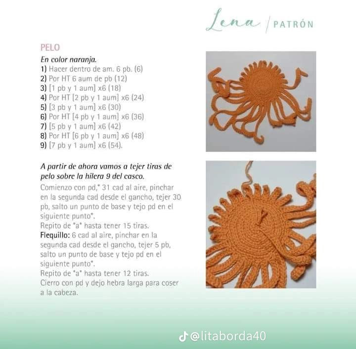 Patrón Amigurumi Lena: Búp bê hươu cao cổ