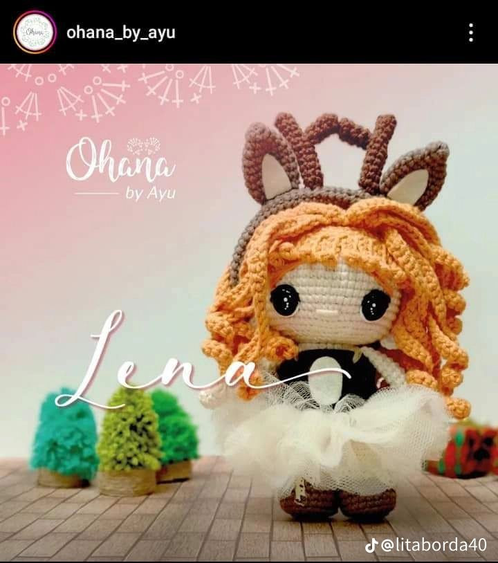 Patrón Amigurumi Lena: Búp bê hươu cao cổ