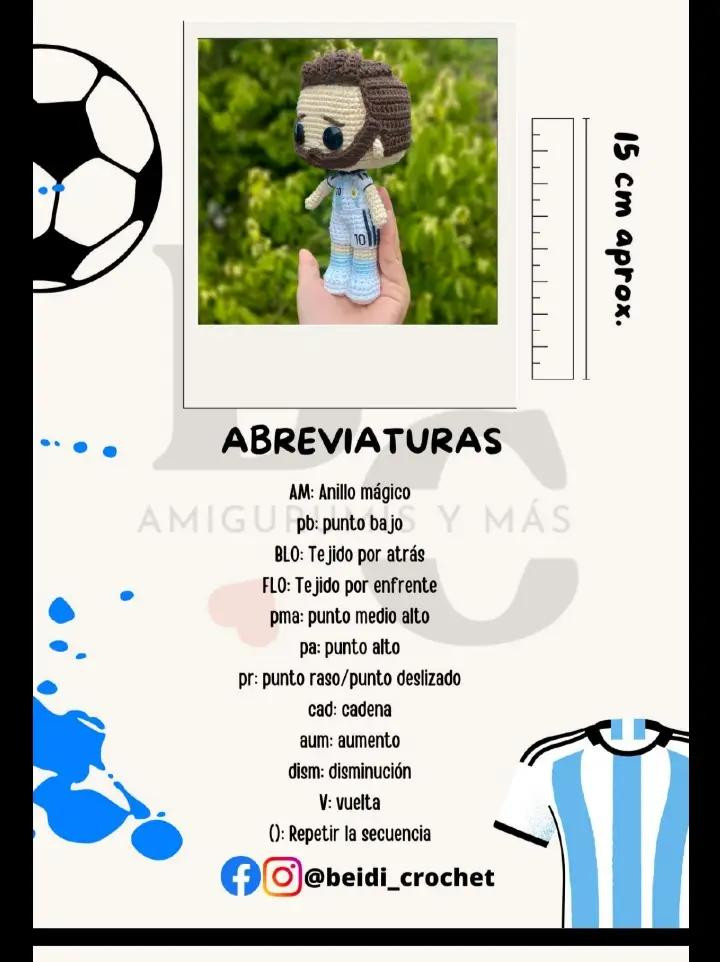 Patrón Amigurumi Lionel Messi - Tutorial Paso a Paso