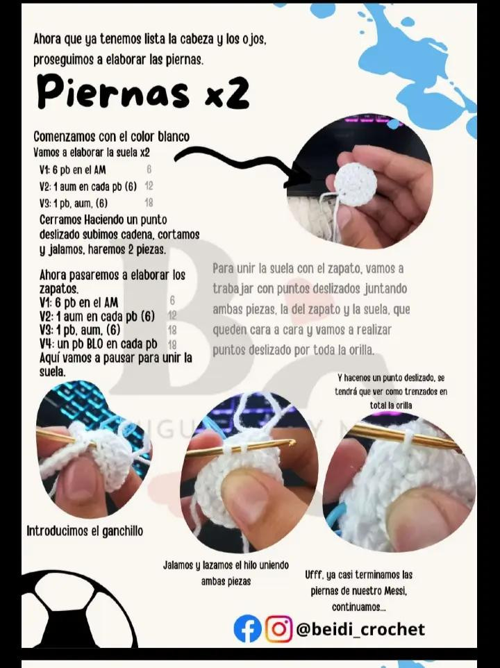 Patrón Amigurumi Lionel Messi - Tutorial Paso a Paso