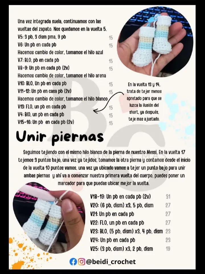 Patrón Amigurumi Lionel Messi - Tutorial Paso a Paso