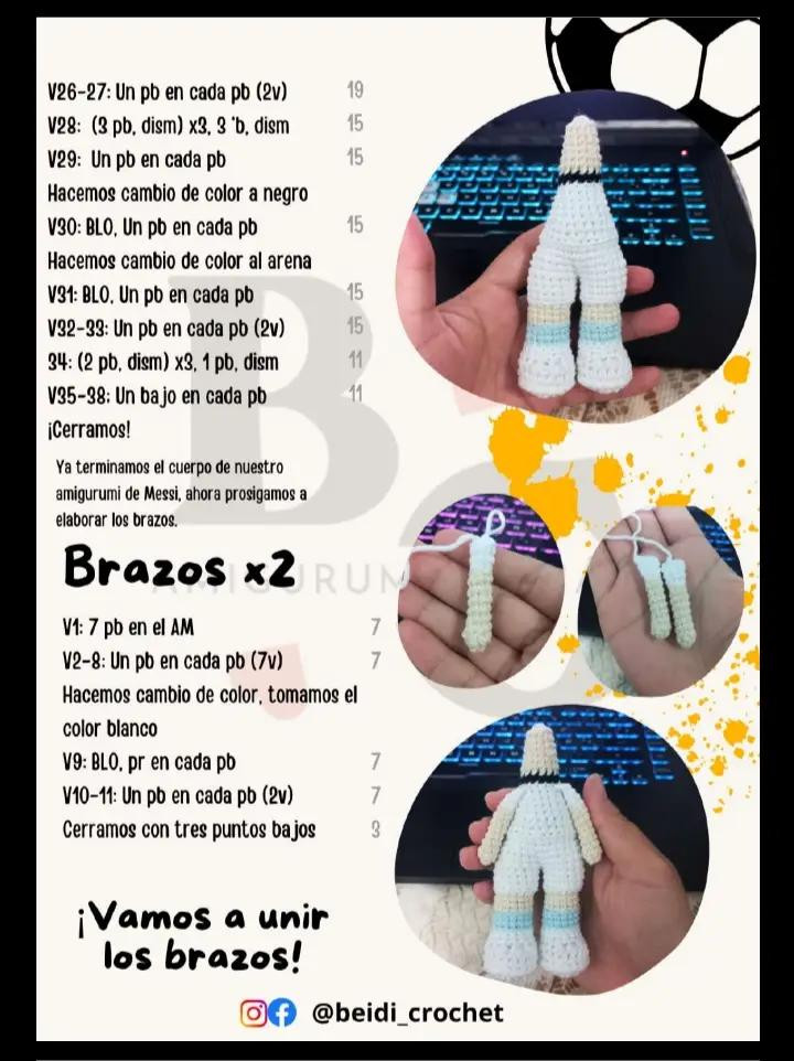 Patrón Amigurumi Lionel Messi - Tutorial Paso a Paso