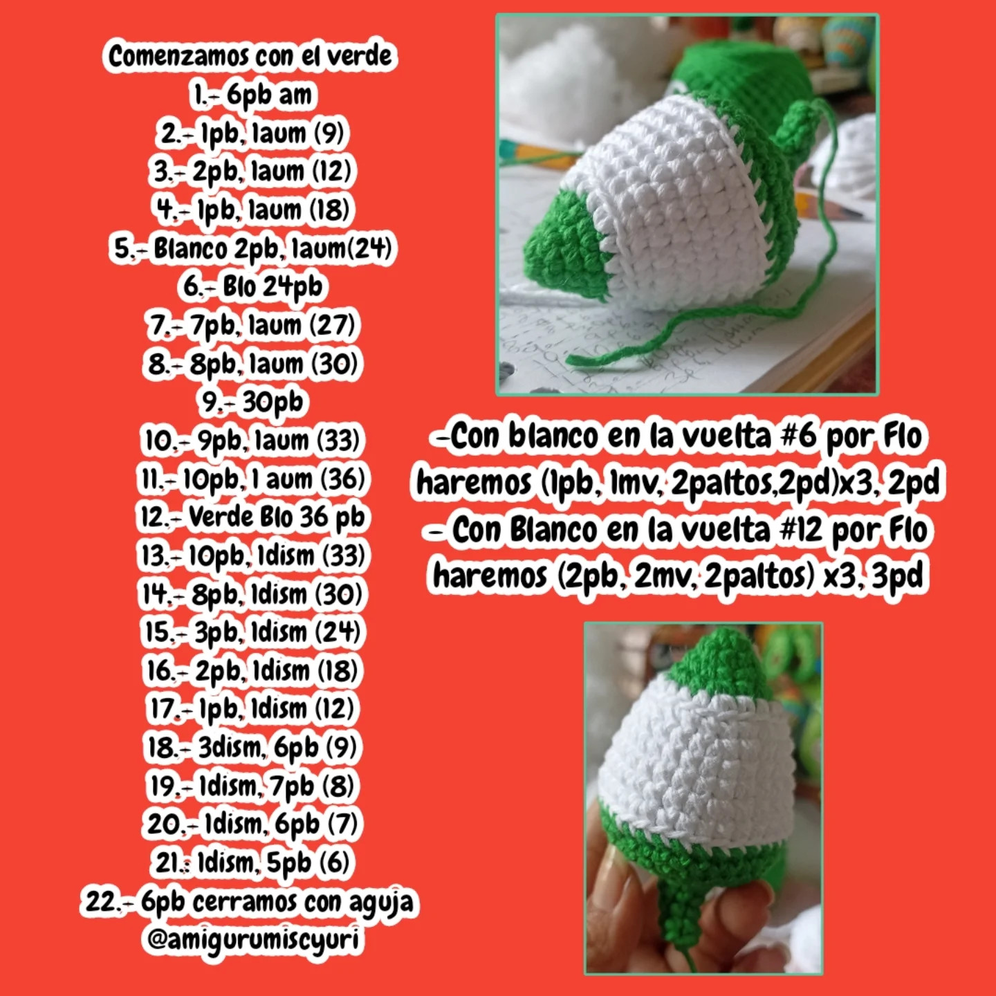 Patrón Amigurumi Llavero Chile en Nogada