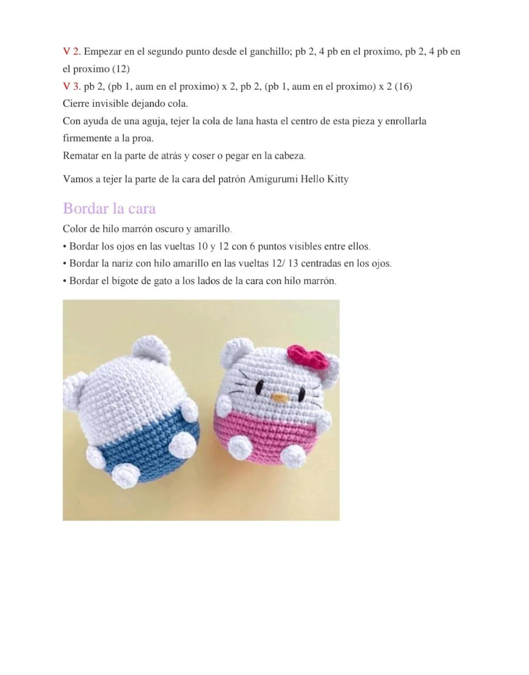 Patrón Amigurumi Llavero Hello Kitty PDF Gratis
