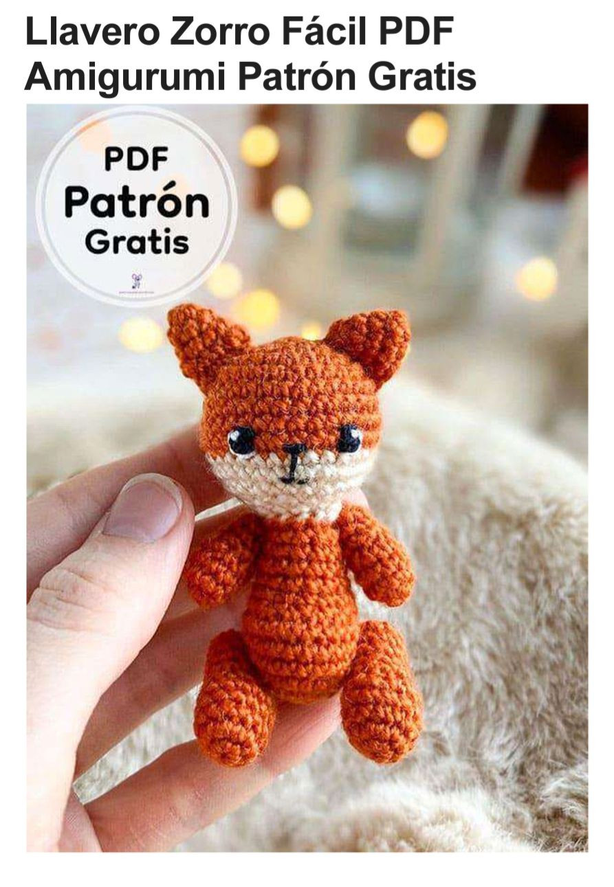 Patrón Amigurumi Llavero Zorro Fácil PDF Gratis