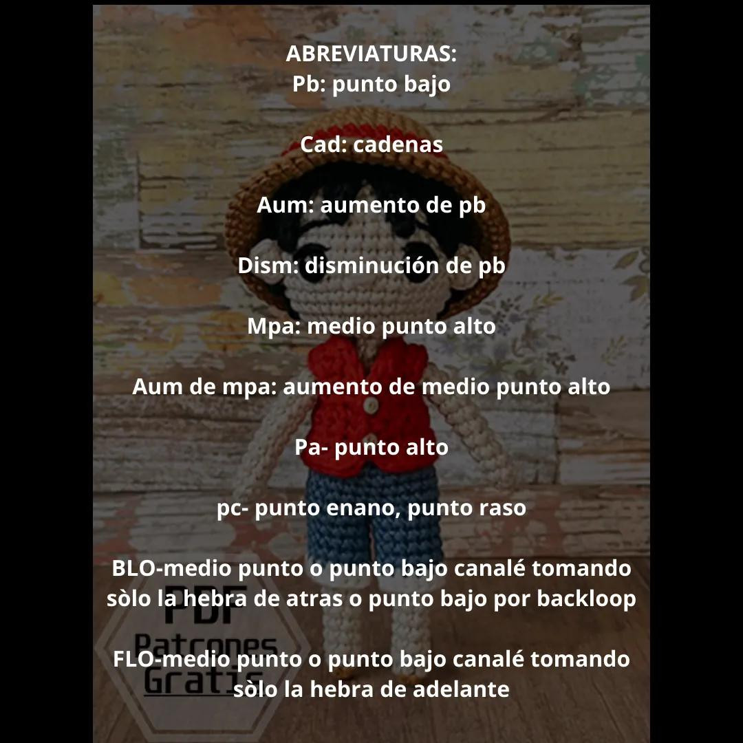 Patrón Amigurumi Luffy One Piece: Guía Paso a Paso y Materiales