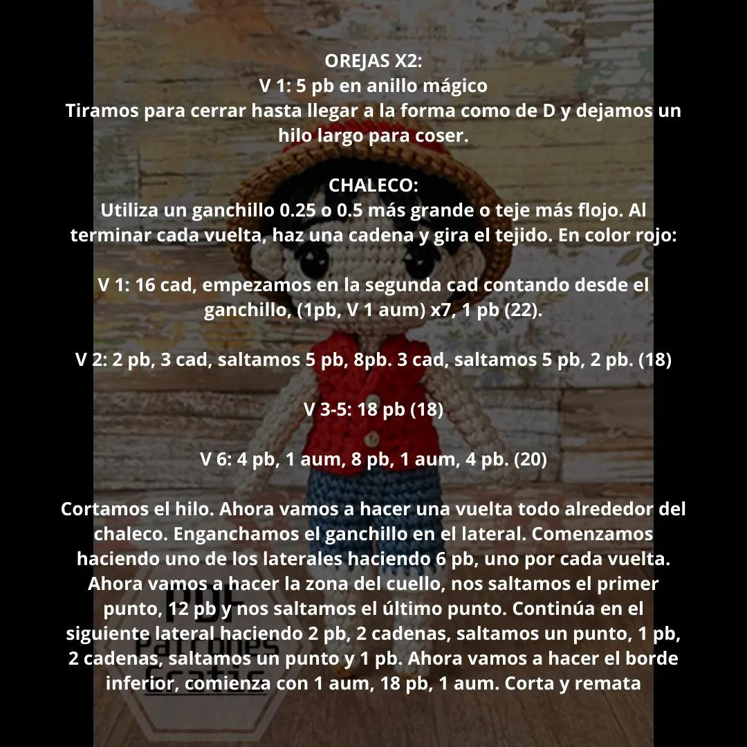 Patrón Amigurumi Luffy One Piece: Guía Paso a Paso y Materiales