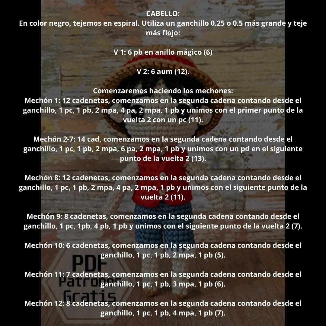 Patrón Amigurumi Luffy One Piece: Guía Paso a Paso y Materiales