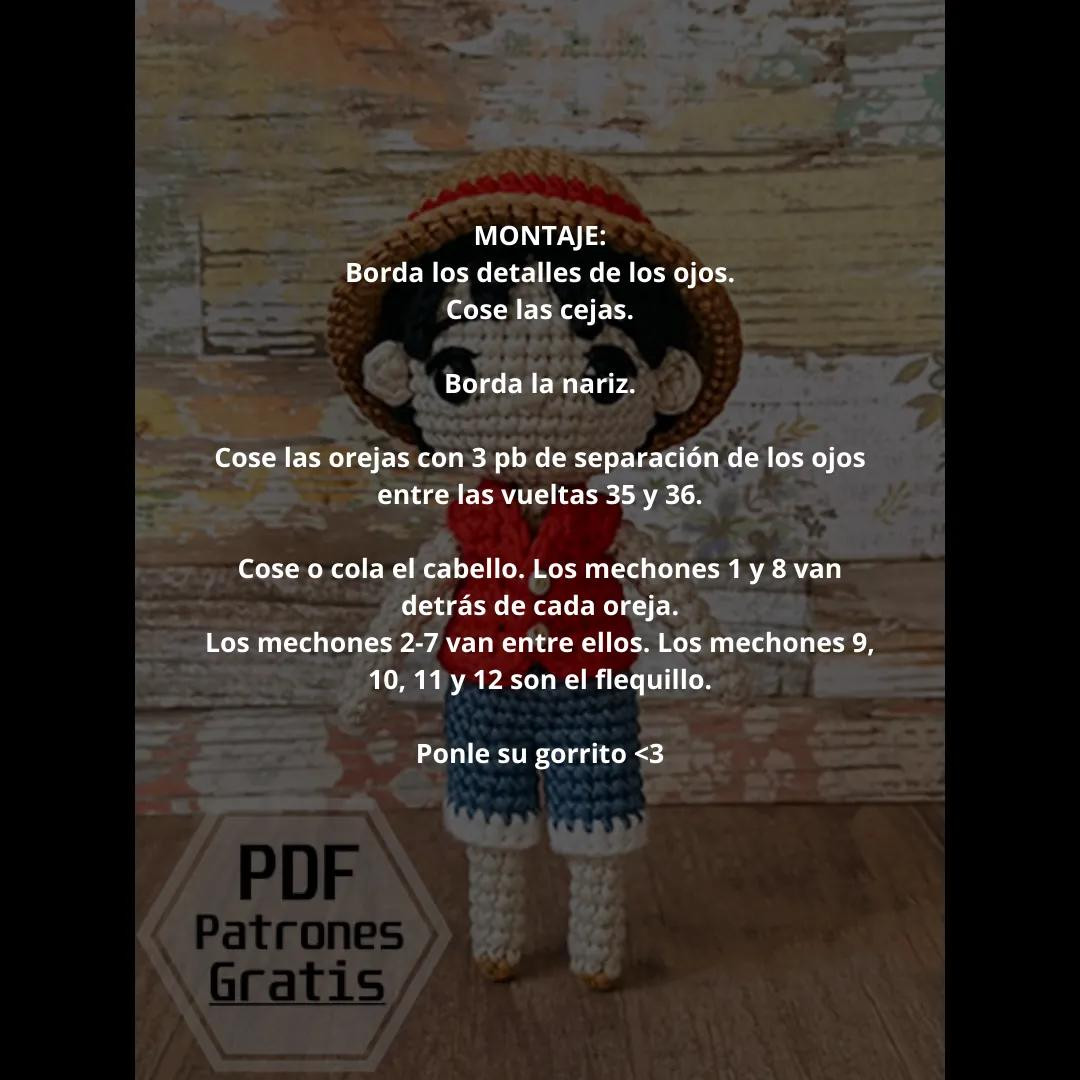 Patrón Amigurumi Luffy One Piece: Guía Paso a Paso y Materiales