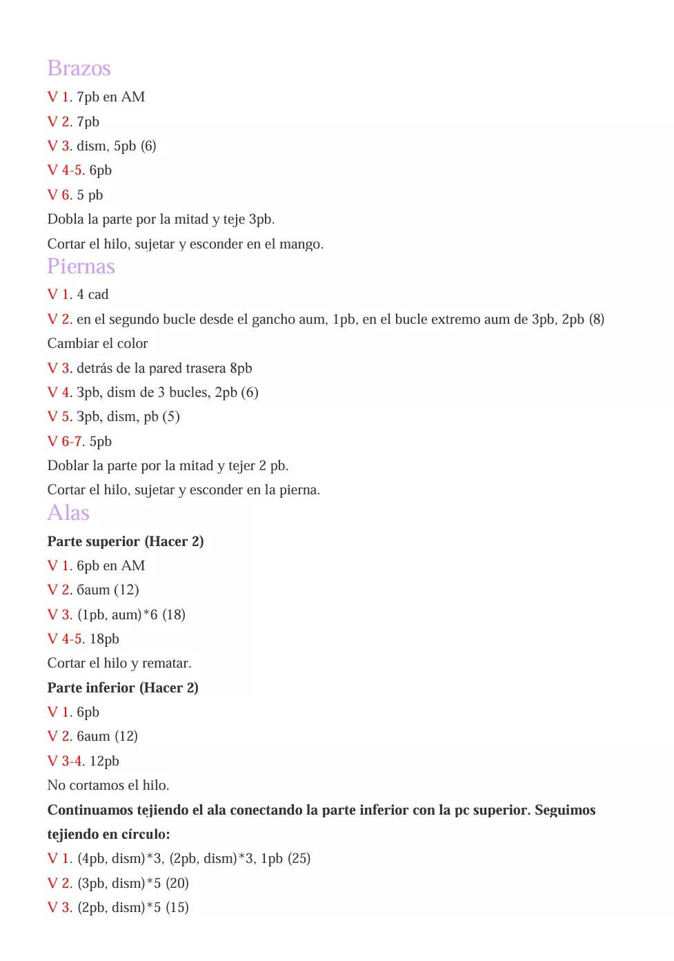 Patron Amigurumi Mariposa Traqueteo Gratis Paso a Paso