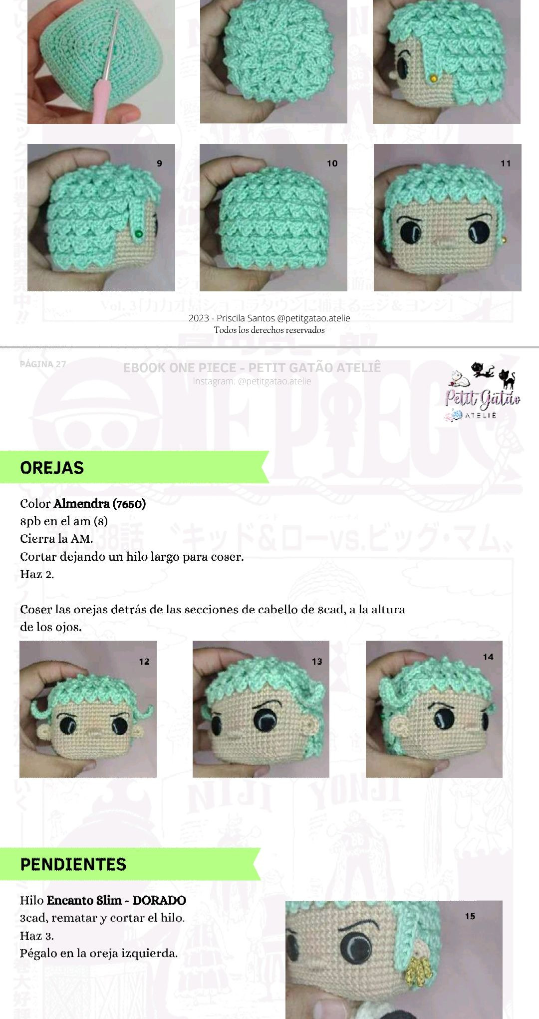 Patron Amigurumi Monkey D. Luffy One Piece - Guia de Crochet