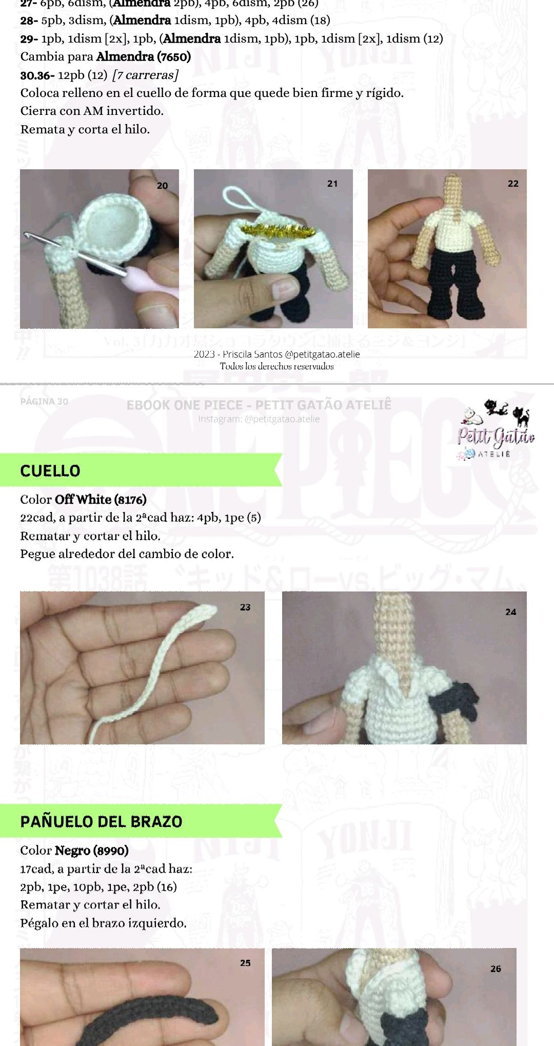 Patron Amigurumi Monkey D. Luffy One Piece - Guia de Crochet