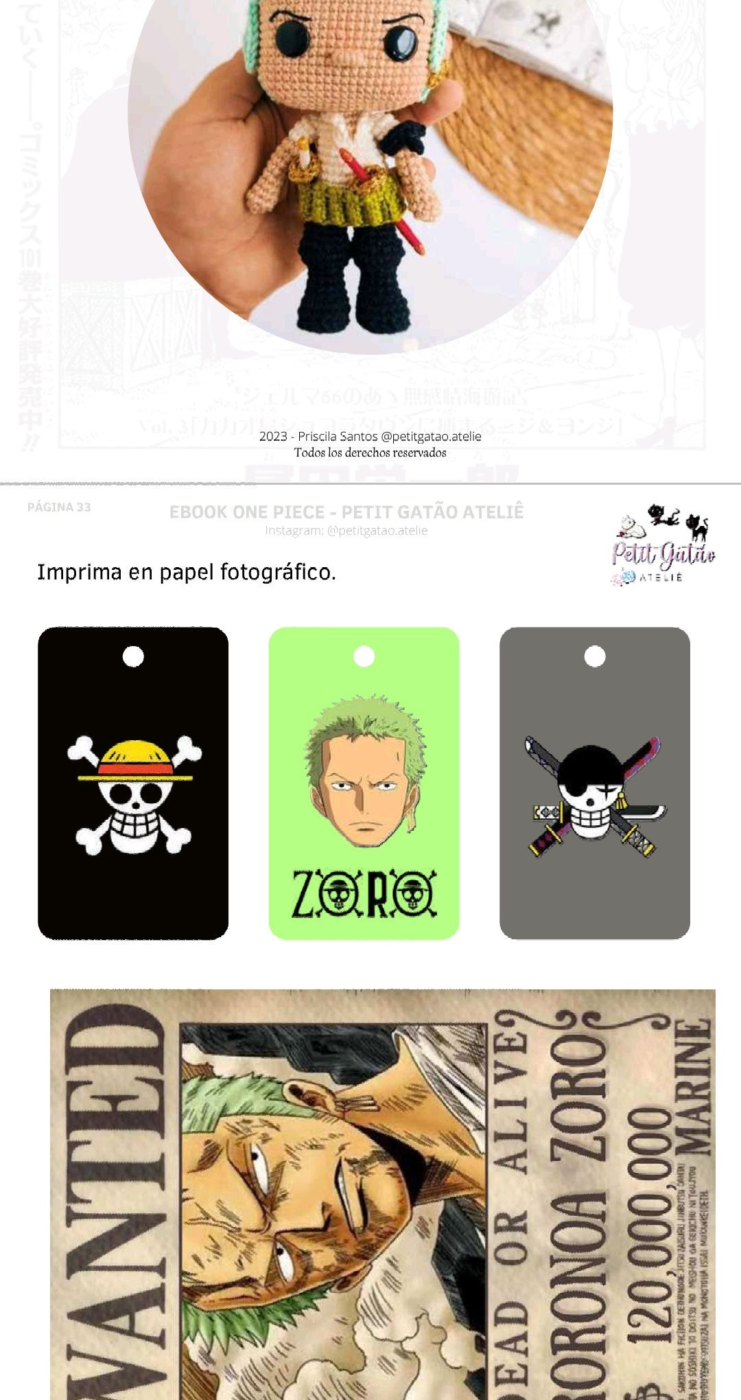 Patron Amigurumi Monkey D. Luffy One Piece - Guia de Crochet