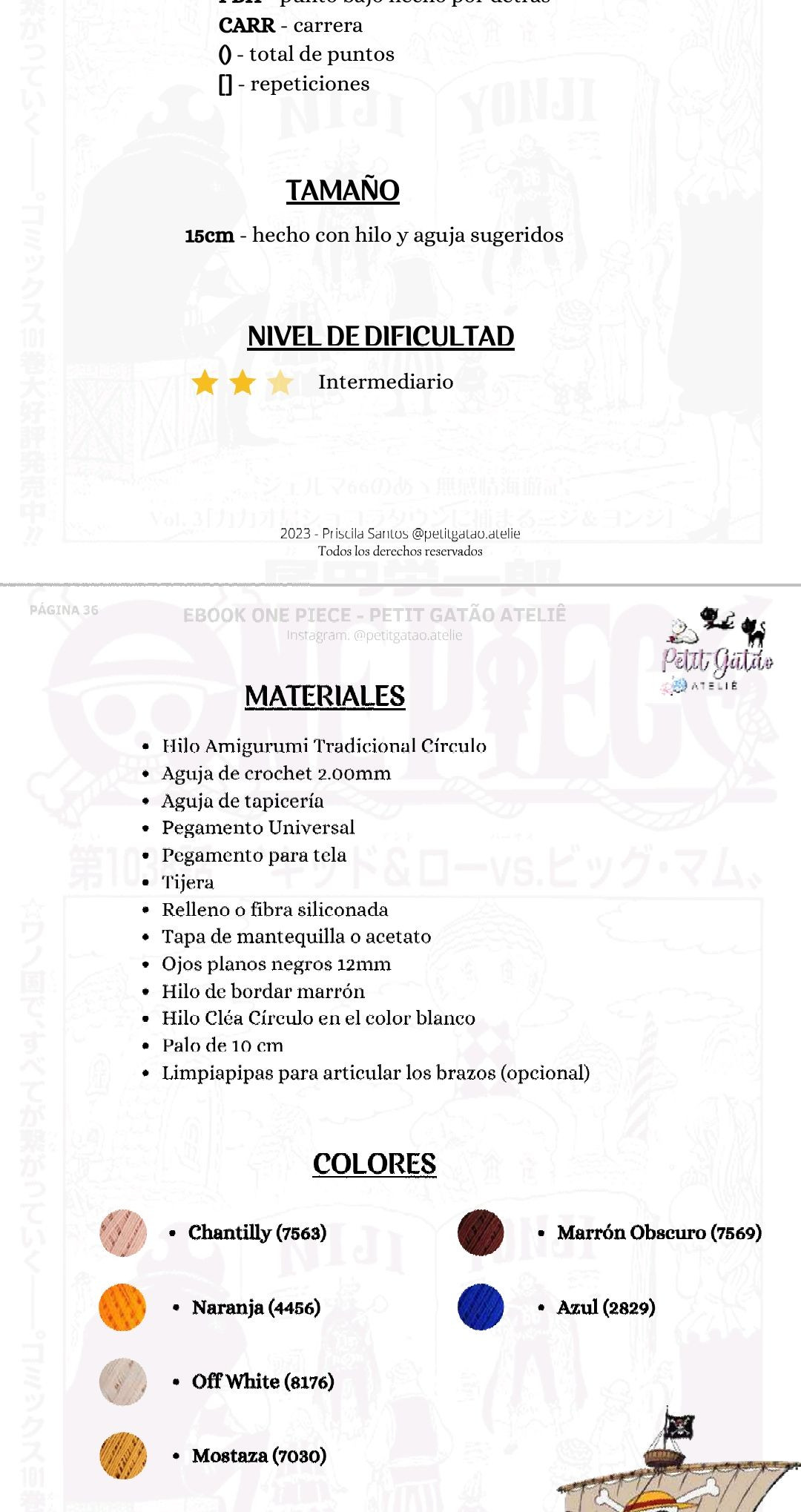 Patron Amigurumi Monkey D. Luffy One Piece - Guia de Crochet