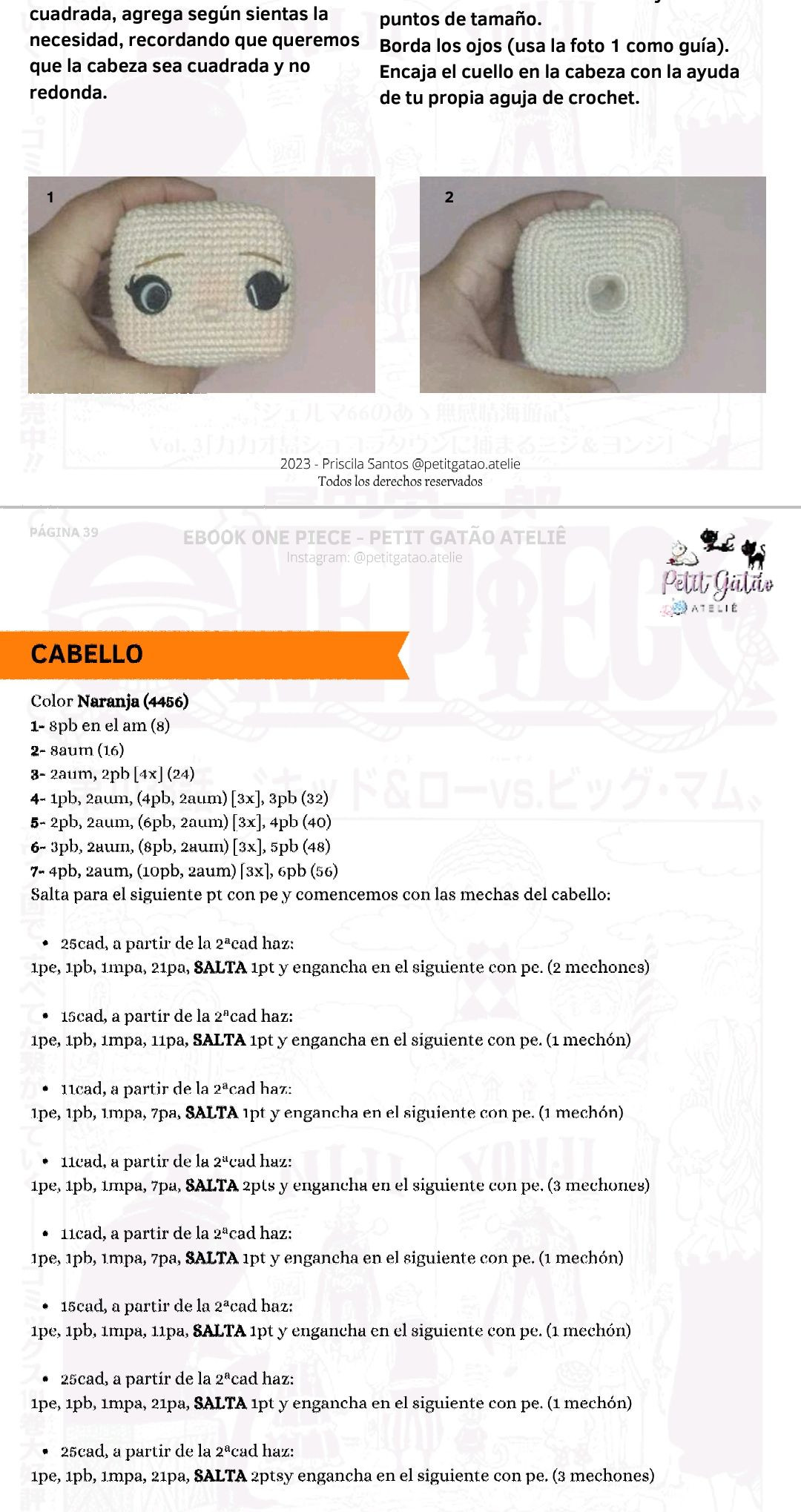 Patron Amigurumi Monkey D. Luffy One Piece - Guia de Crochet