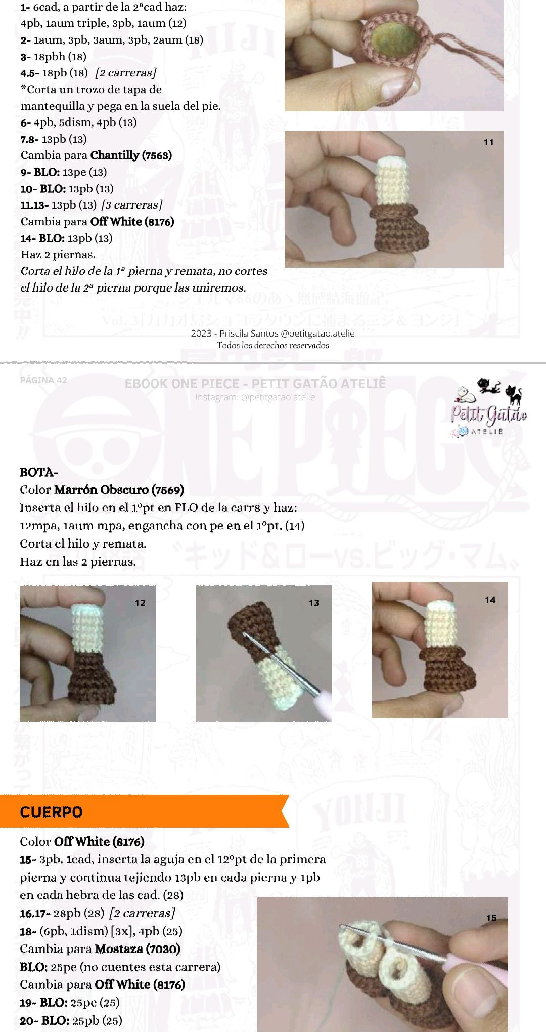 Patron Amigurumi Monkey D. Luffy One Piece - Guia de Crochet